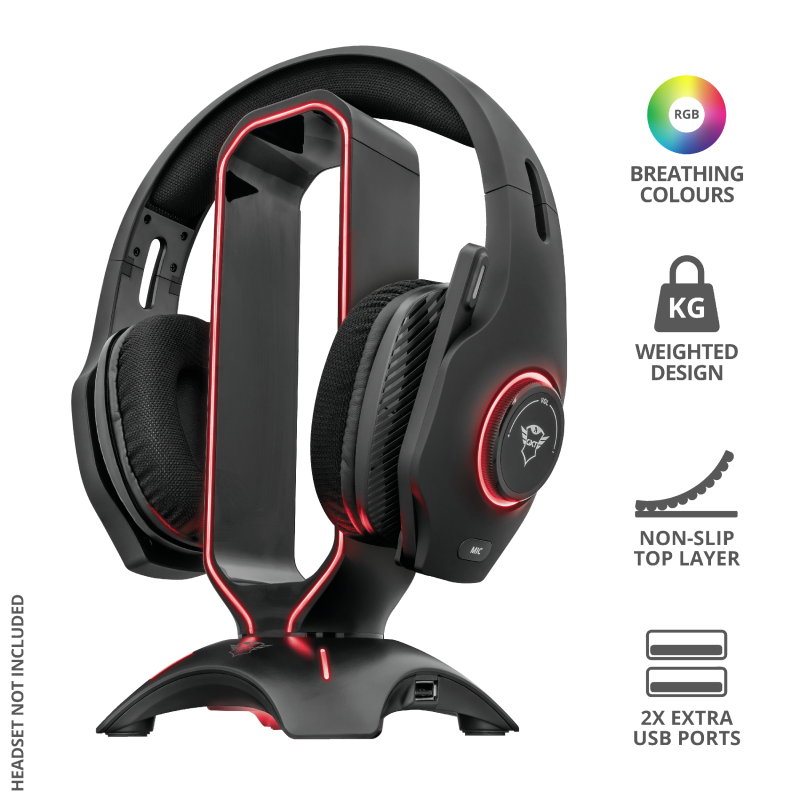 Soporte Stand Gamer RGB para Audífonos Trust Gxt 265 + HUB