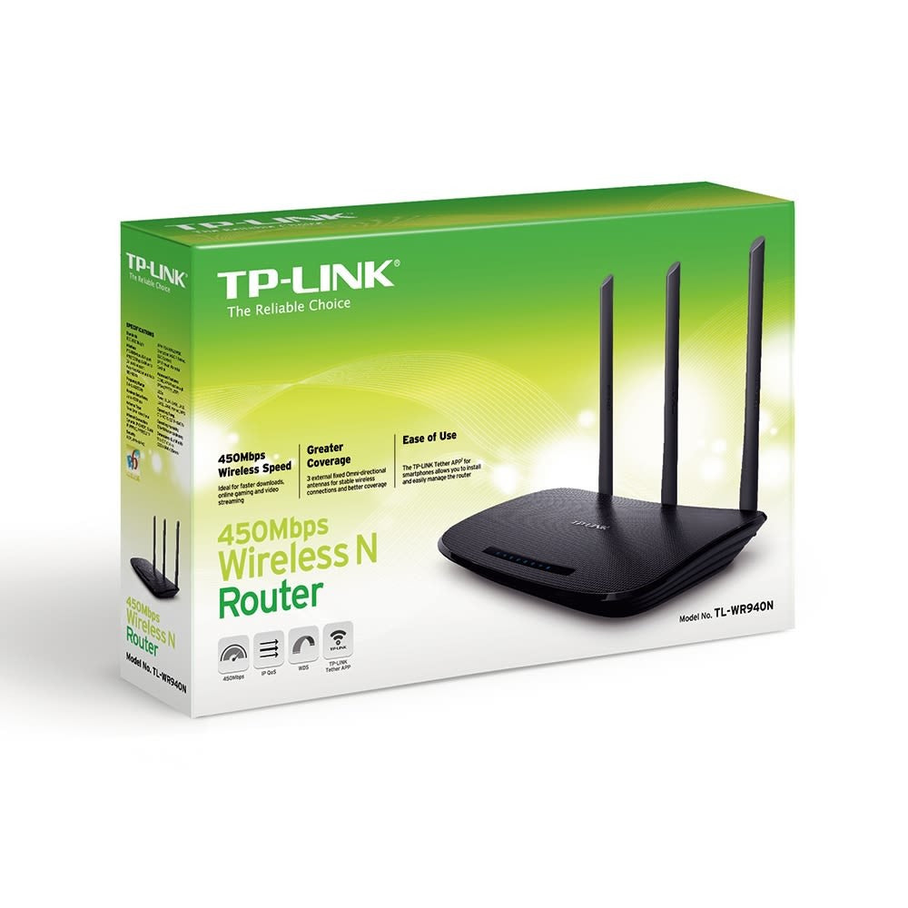 Router Tp-Link Tl-Wr940N Smart 450Mbps 3 Antenas