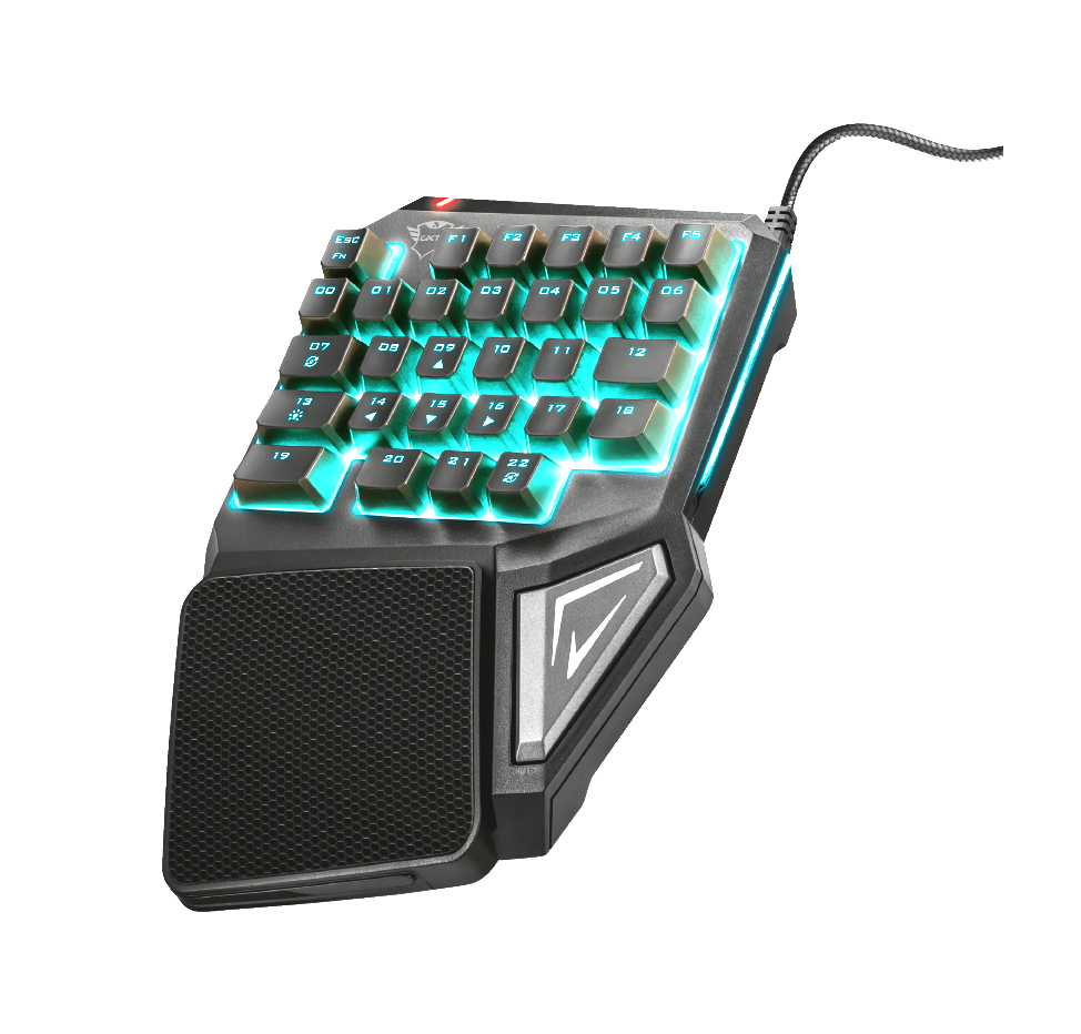 Teclado de Una Mano Anti-Ghosting Full Rgb Trust Gxt 888 Assa