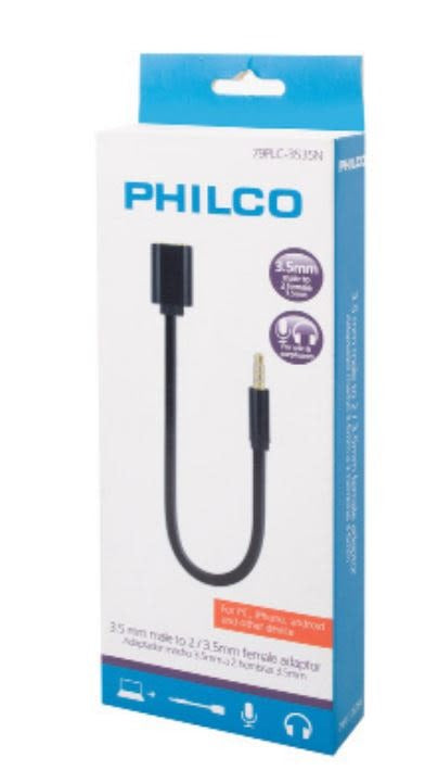 Adaptador de Audio de 3.5 mm a 2 salidas 3.5 mm Audio y Mic