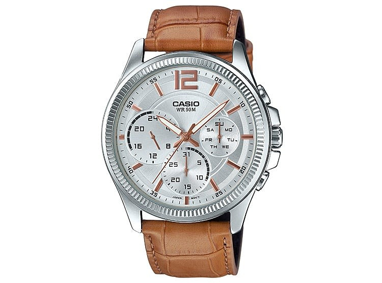 Reloj Casio Mtp-E305L-7A2Vdf Hombre Correa Cuero