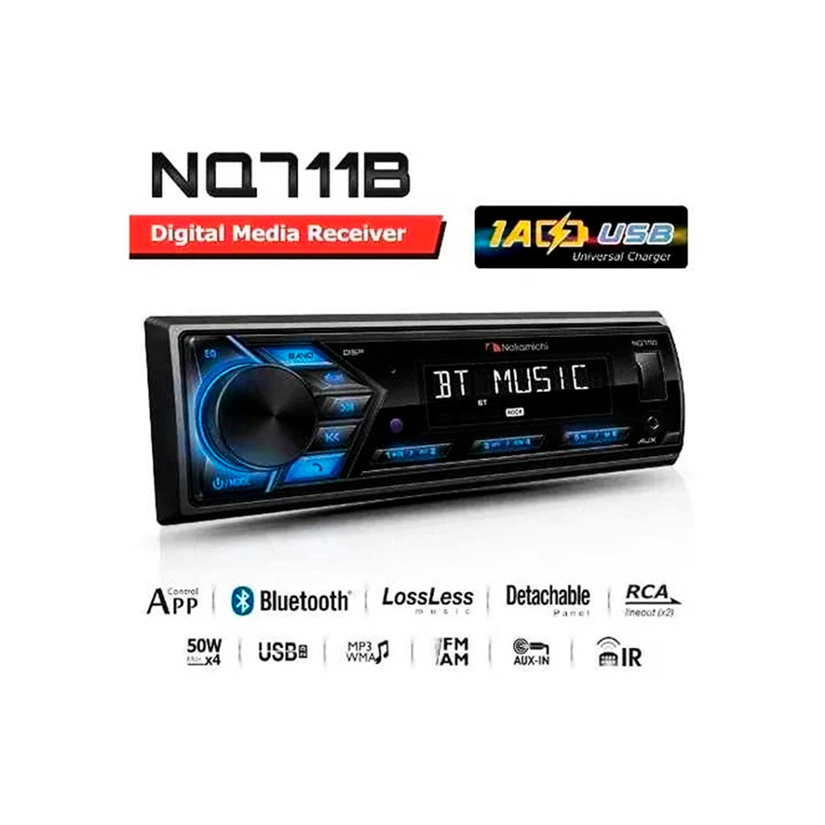 Radio De Auto Nakamichi 1 Din Bluetooth/ Usb Premium Nq711B