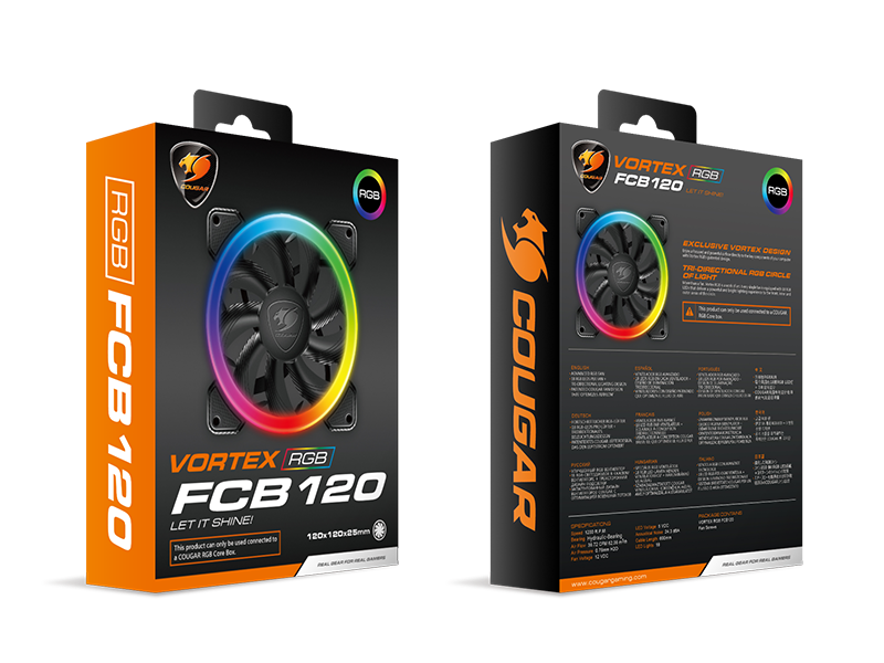 Ventilador para Procesador Gamer Cougar Vortex Rgb FCB 120mm