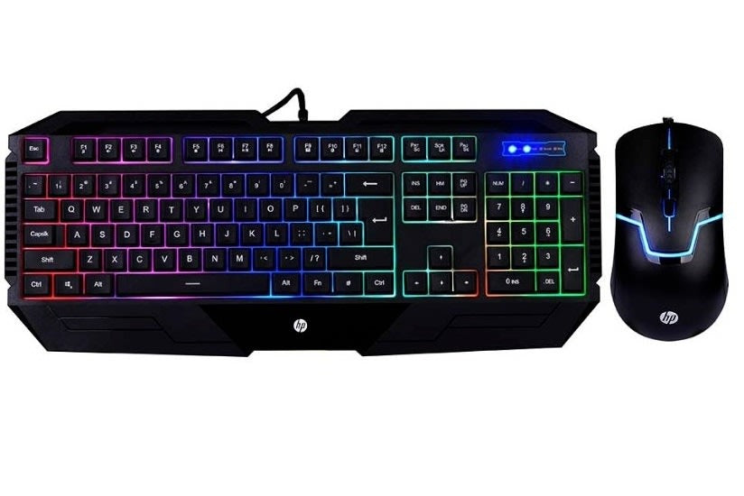 Kit Gamer Mouse & Teclado HP GK1100 Retroiluminado Full RGB