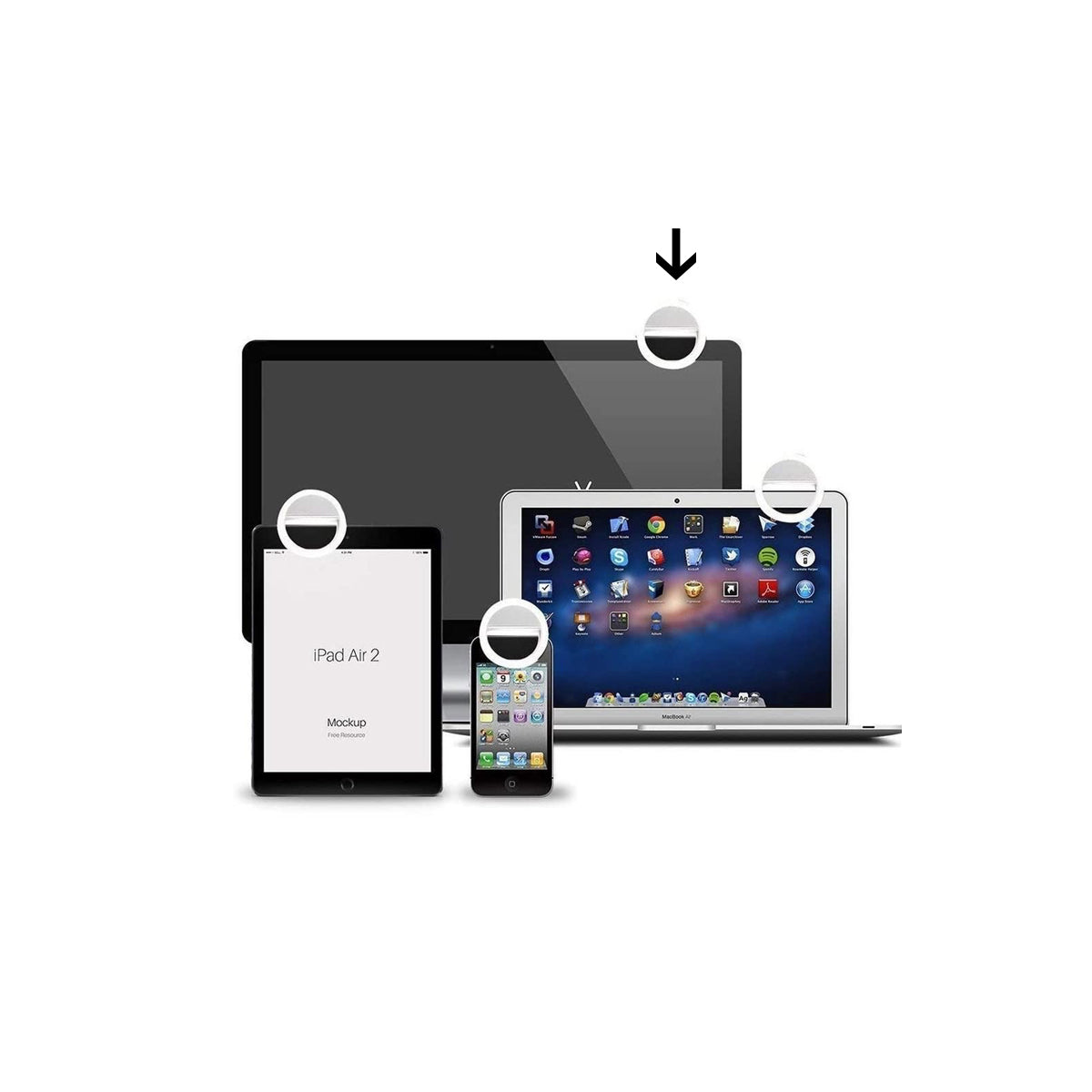 Aro Anillo de Luz Recargable Para Smartphone de Alto Brillo