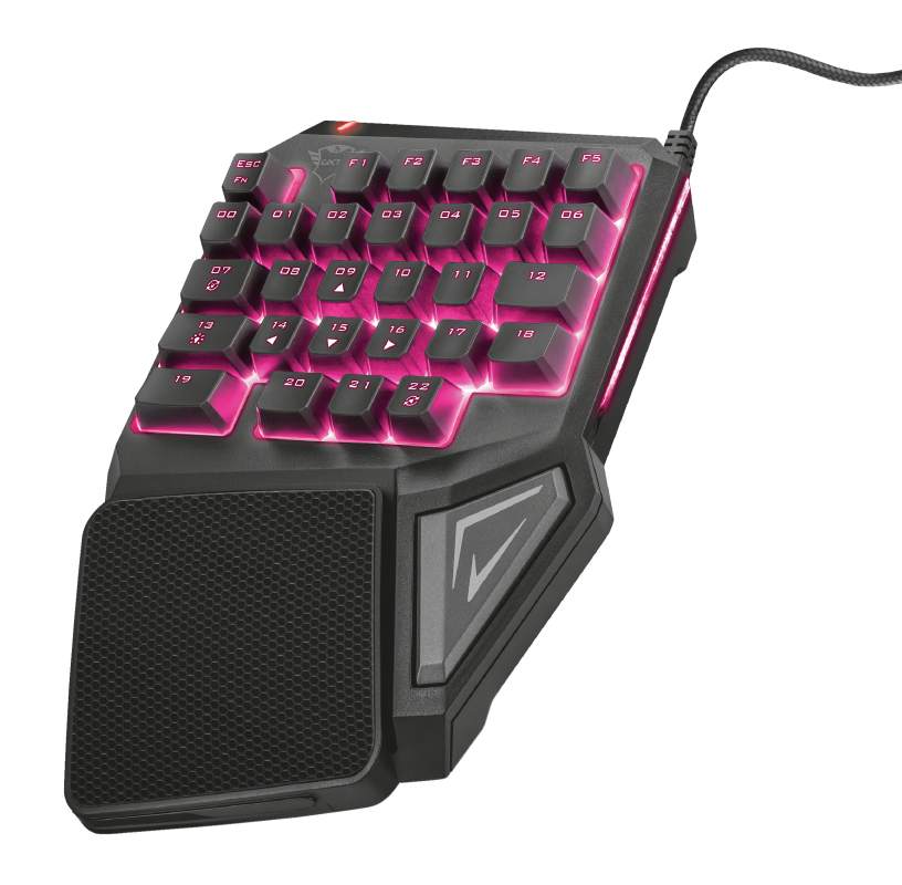 Teclado de Una Mano Anti-Ghosting Full Rgb Trust Gxt 888 Assa