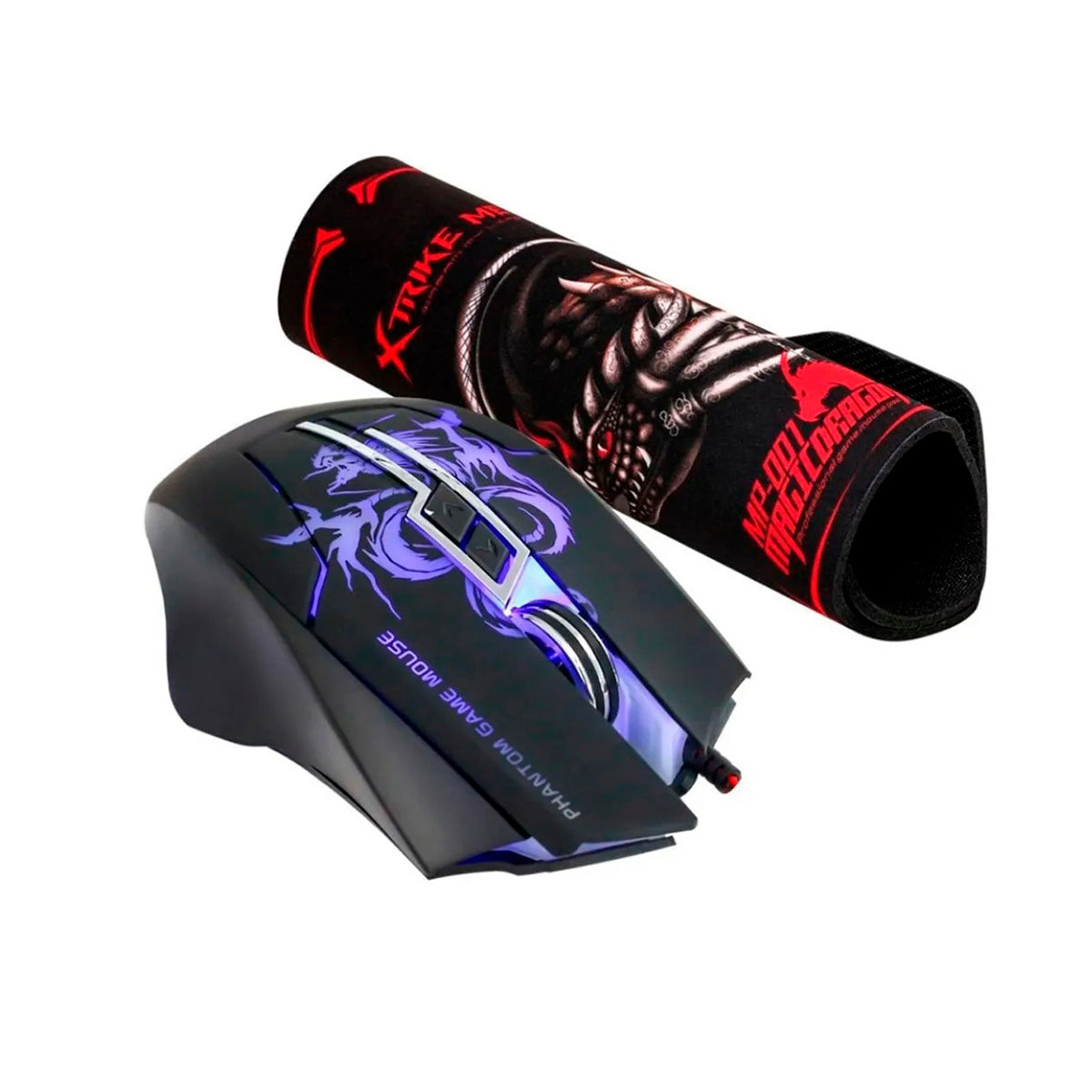 Kit Mousepad + Mouse Gamer Xtrike-Me con Iluminación Led Rgb