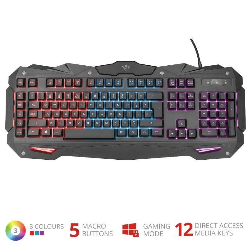 Teclado Gamer Trust Gxt 840 Myra Anti-Ghosting Multiplataformas