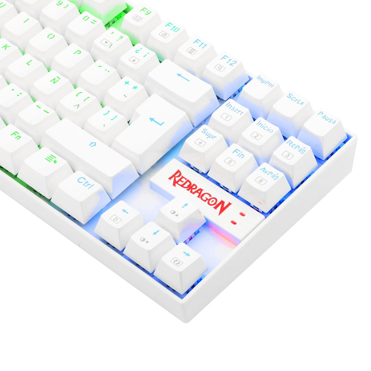 Teclado Gamer Redragon Mecanico Kumara Rgb K552W Pro Blanco