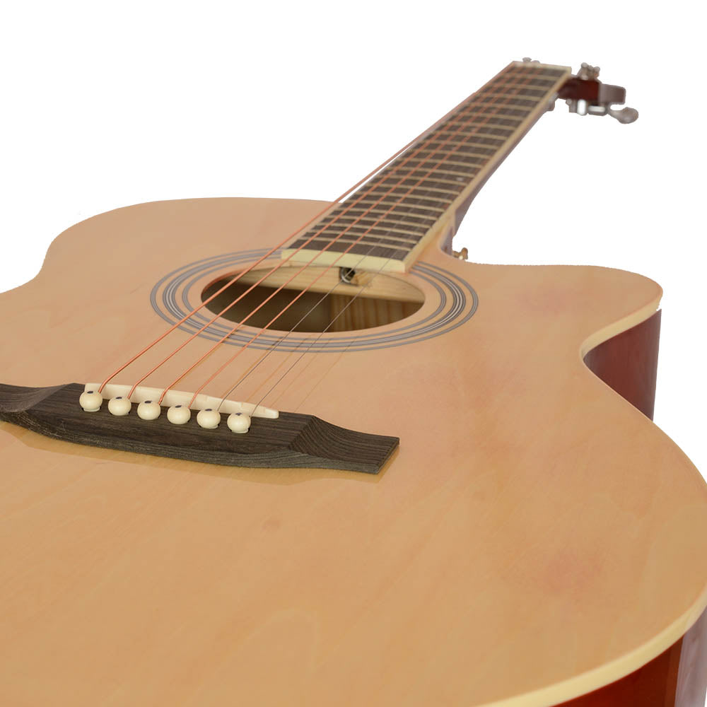 Guitarra Electroacústica 40" Valenciana Cuerdas Metal+Funda