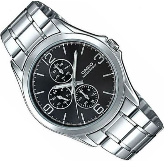 Reloj Casio Mtp-V301D-1Audf Hombre Cromado Metalico