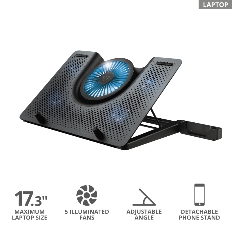 Ventilador para Notebook Profesional 5FAN Trust Quno GXT1125