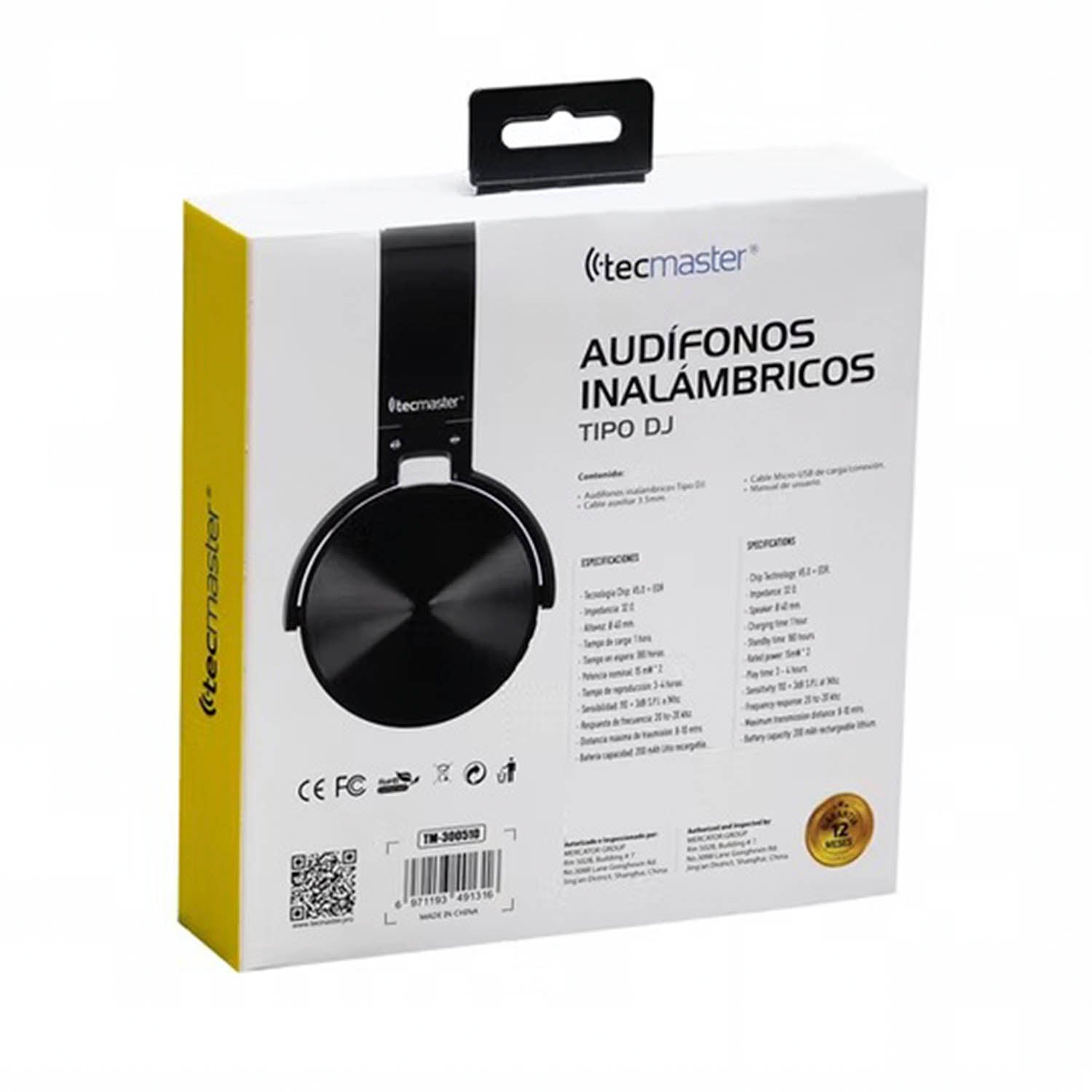 Audífonos Bluetooth DJ con Radio FM/SD Tecmaster DJ 300510