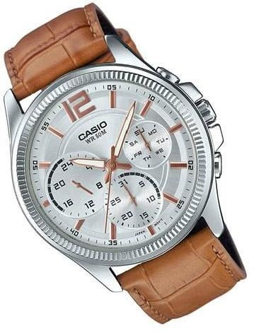 Reloj Casio Mtp-E305L-7A2Vdf Hombre Correa Cuero