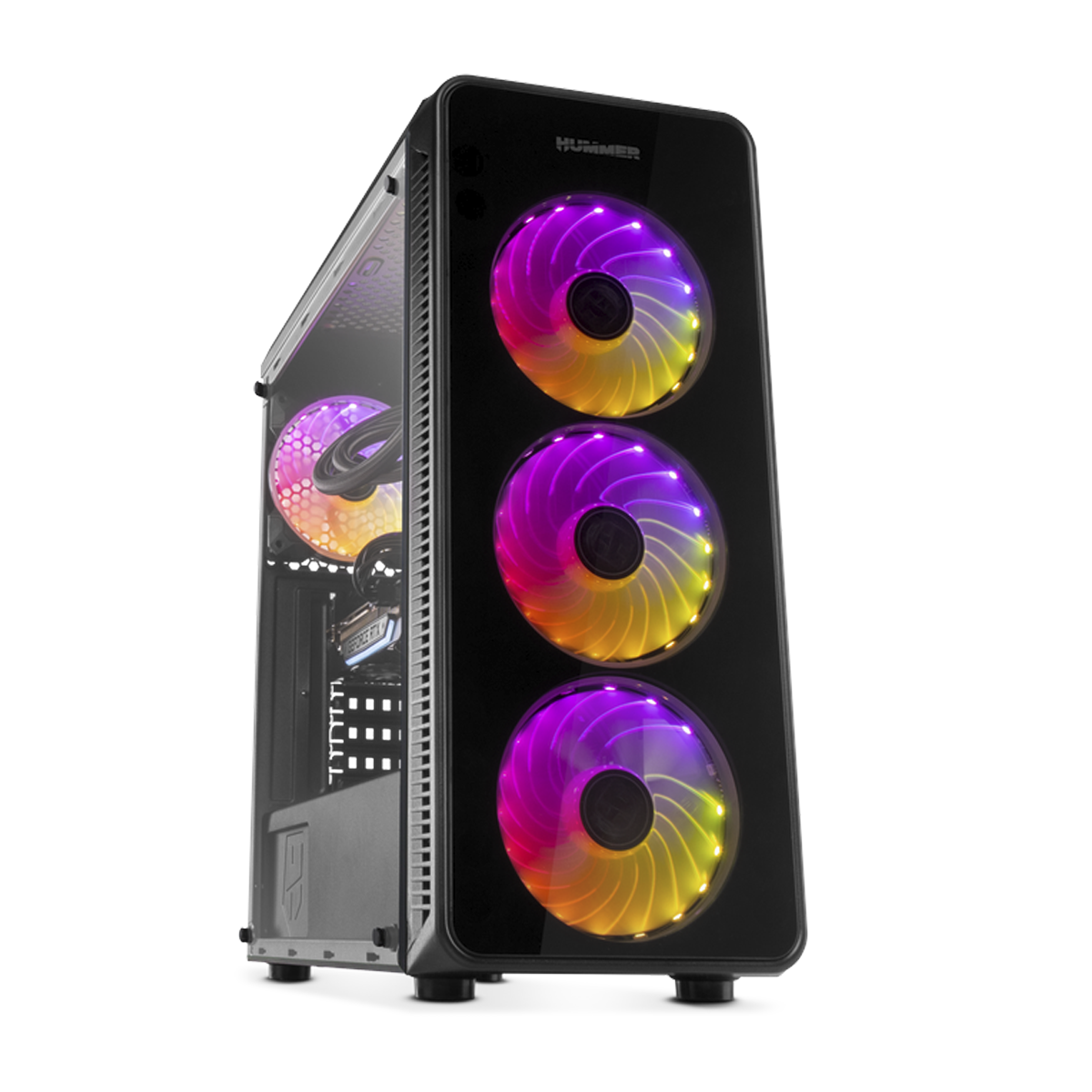 Gabinete Gamer Hummer Tgm + 4 Ventiladores Argb Full Color