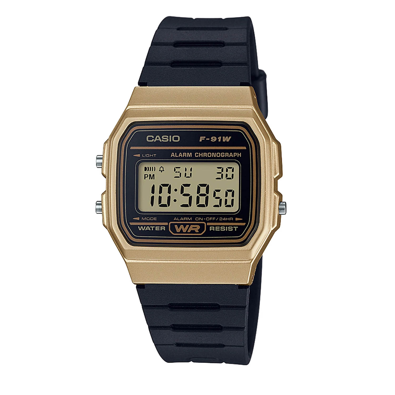 Reloj Casio Gold Black Digital Unisex F-91Wm-9Adf