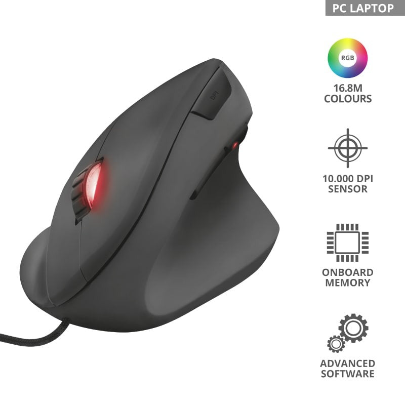 Mouse Gamer Vertical Pro Trust Gxt 144 Rexx 10.000 Dpi 22991