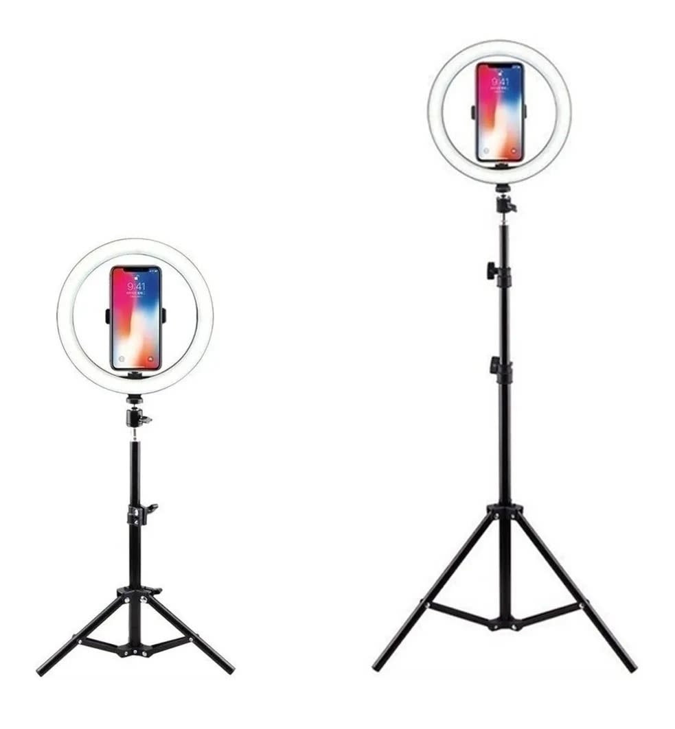 Aro Anillo De Luz 26Cm + Tripode De 200Cm Led Regulables Pro