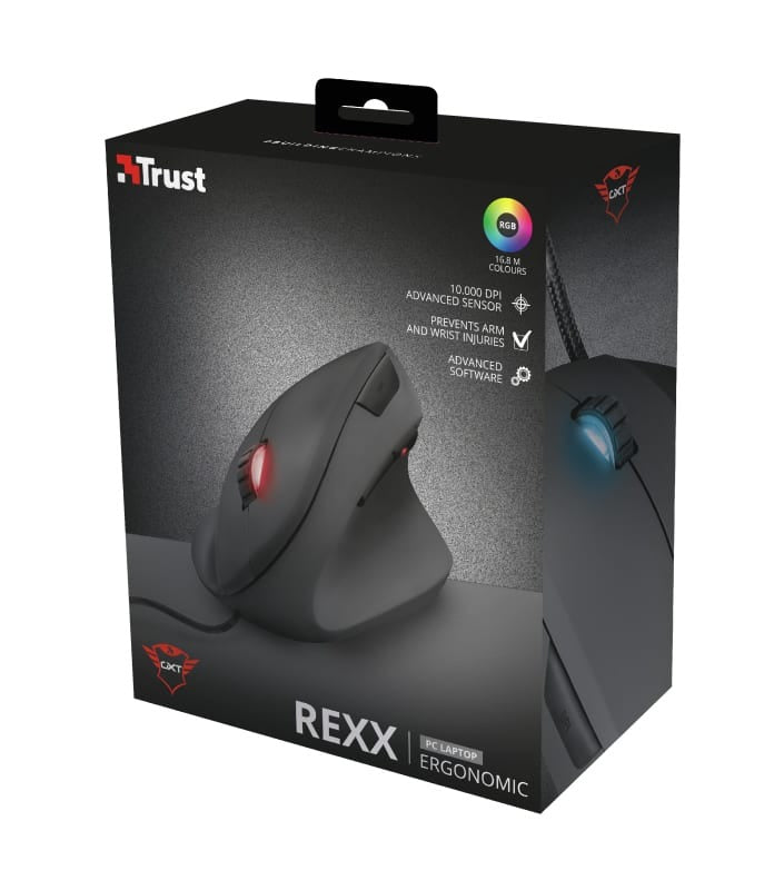 Mouse Gamer Vertical Pro Trust Gxt 144 Rexx 10.000 Dpi 22991