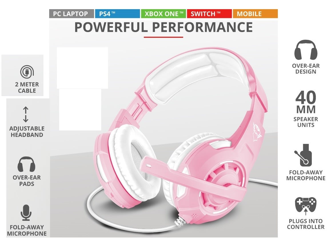 Audifonos Gamer Rosados Trust Radius Gxt 310 Multiplataformas