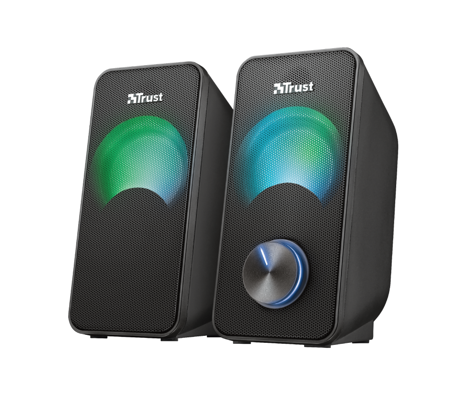 Parlantes USB con Luces RGB de 12W de Escritorio Trust Arys