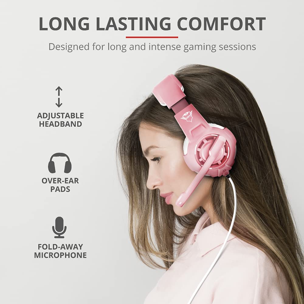 Audifonos Gamer Rosados Trust Radius Gxt 310 Multiplataformas
