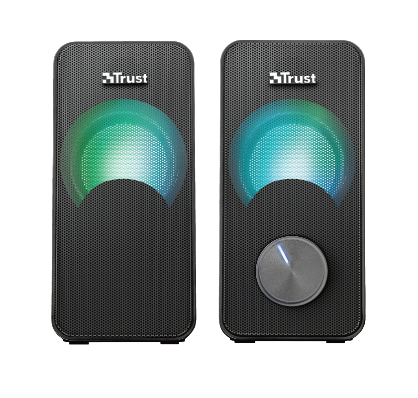 Parlantes USB con Luces RGB de 12W de Escritorio Trust Arys