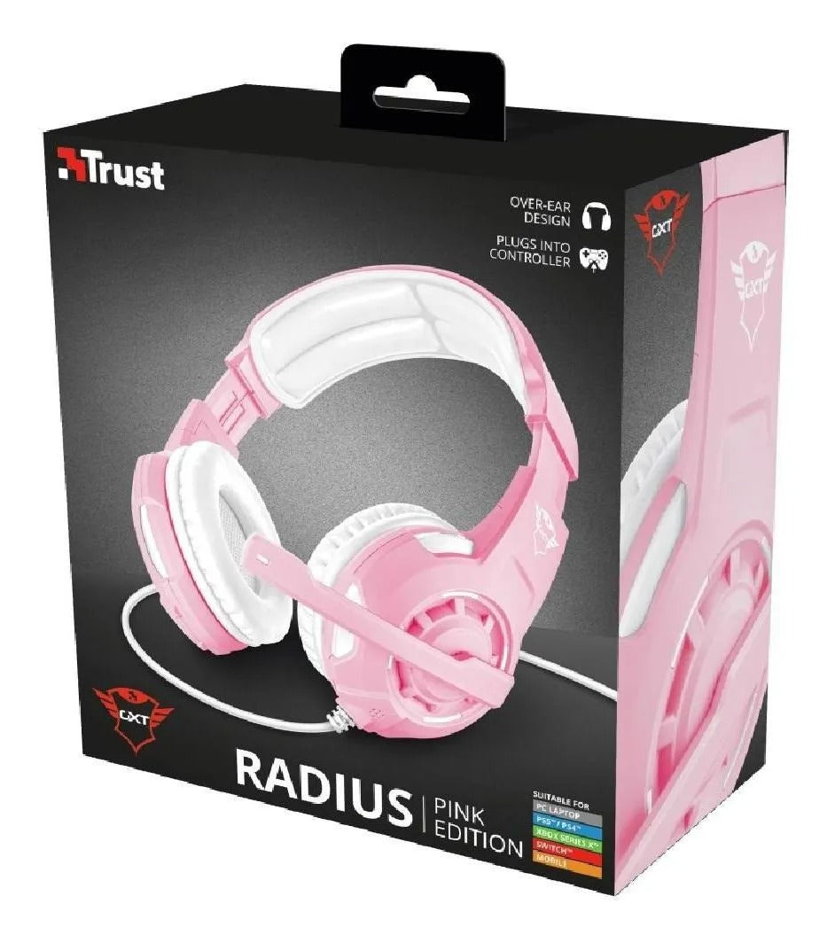 Audifonos Gamer Rosados Trust Radius Gxt 310 Multiplataformas