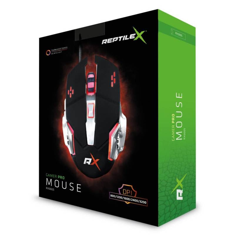 Mouse Gamer Reptilex 5 Botones Retroiluminado RX0005 3200DPI