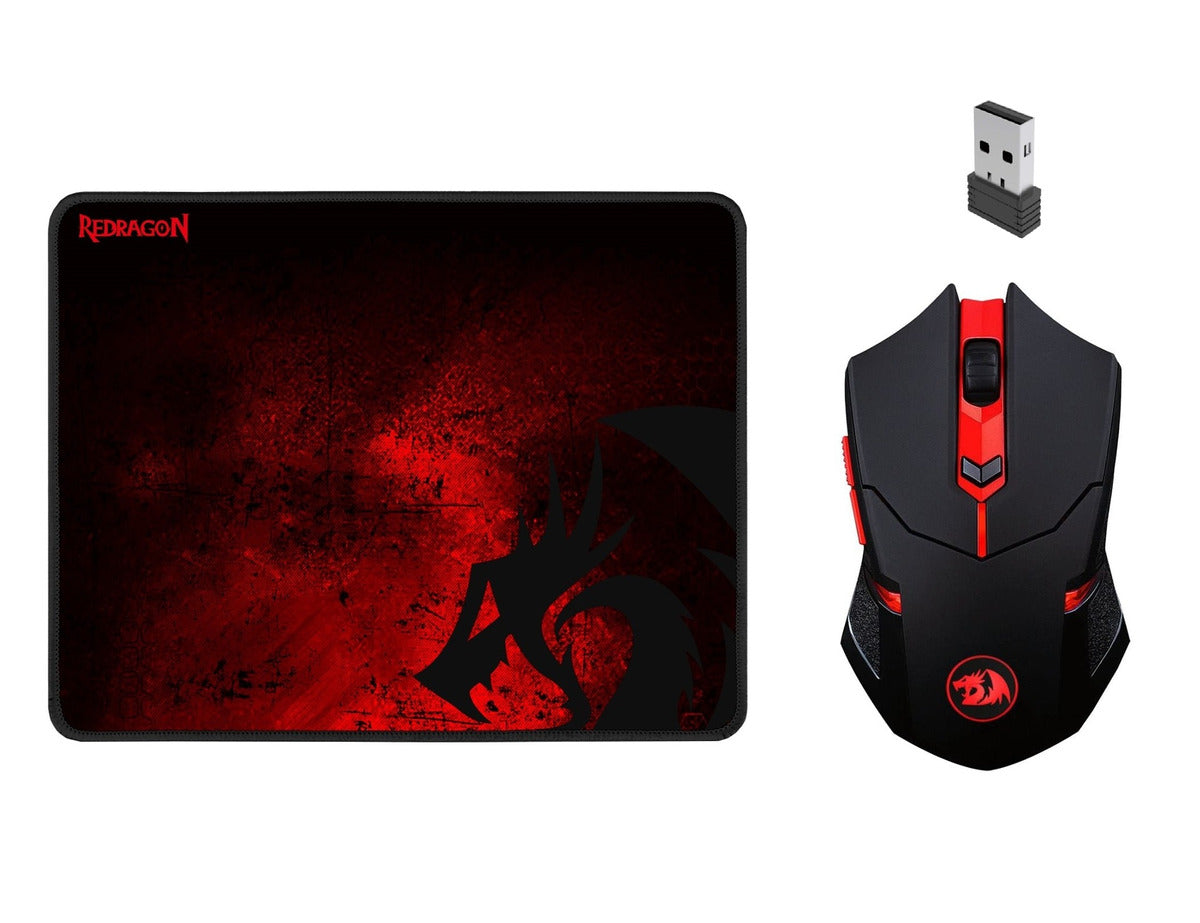 Pack Gamer Mouse Inalambrico 2.4 Ghz + Pad Redragon 33x26cm