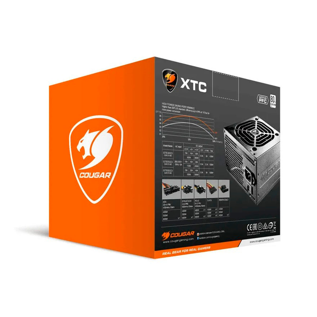 Fuente de Poder Gamer ATX Cougar XTC 600W Plus 80 High Power