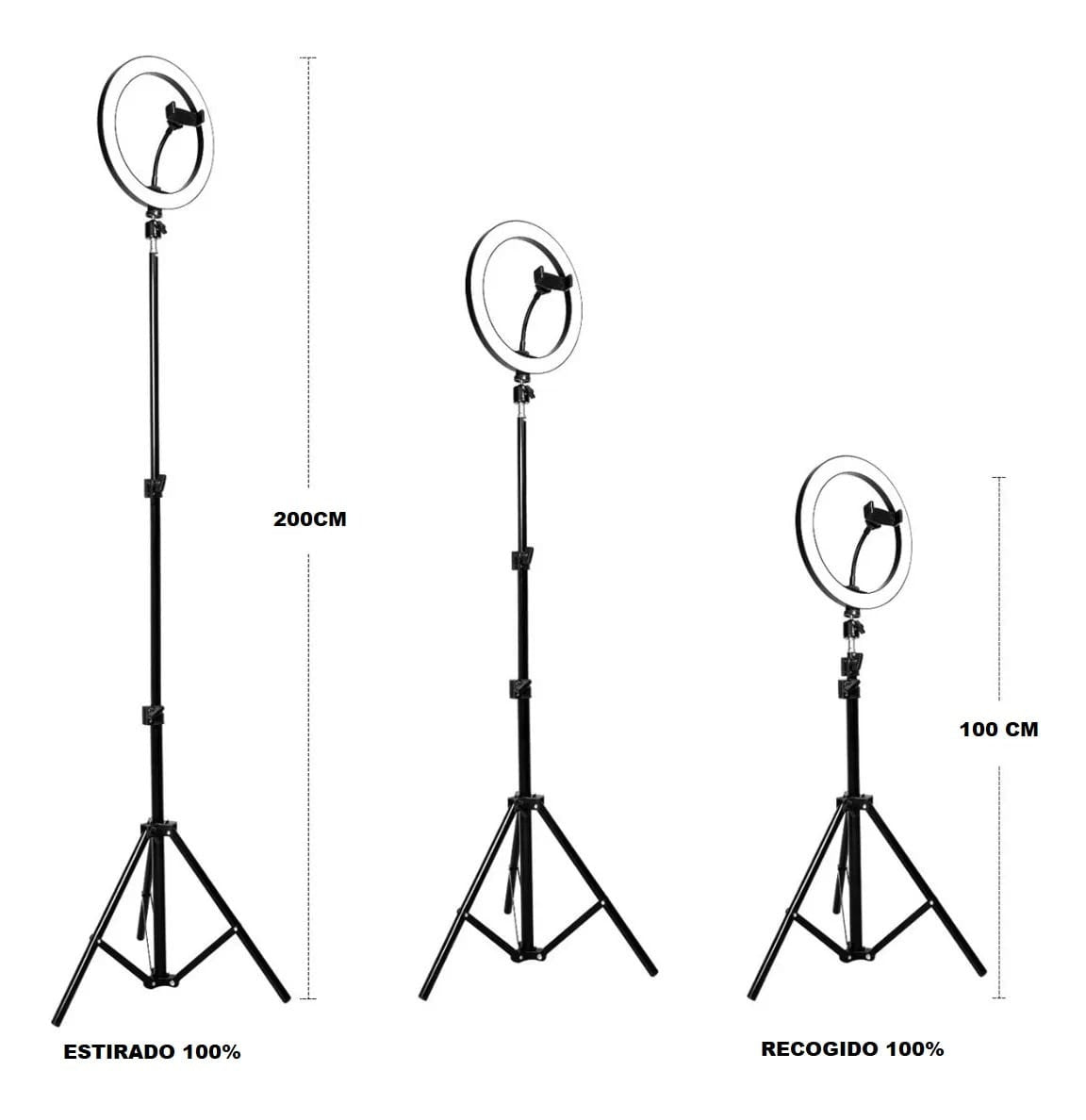 Aro Anillo De Luz 26Cm + Tripode De 200Cm Led Regulables Pro