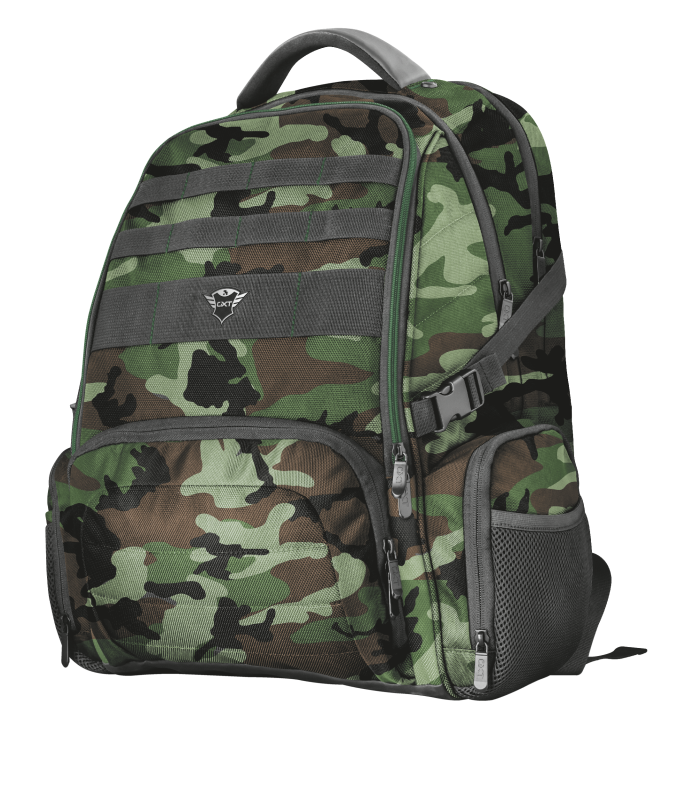 Mochila Gamer Trust Gxt 1250C Xl Kamo Military Reforzada 23868