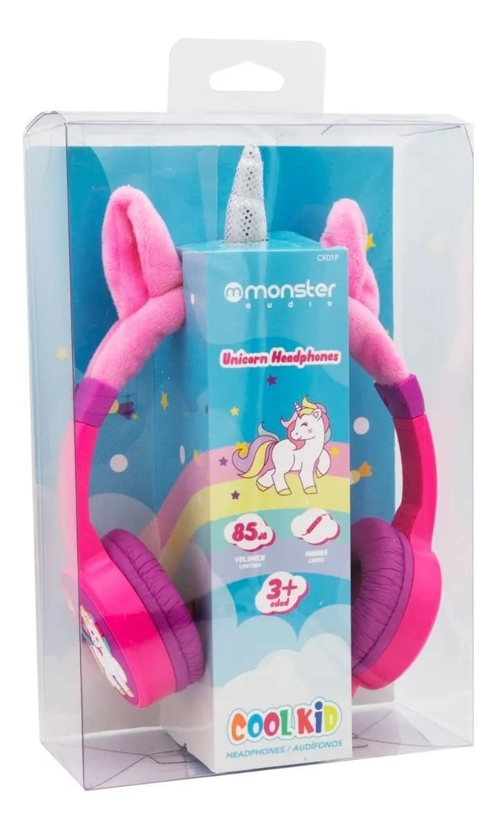 Audifonos para Niña Morados Monster Unicornio Ck01P