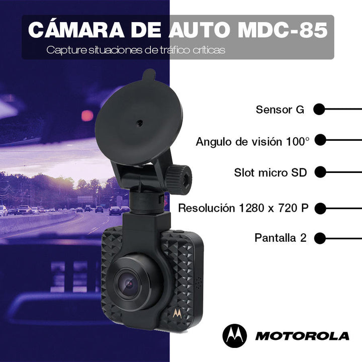 Cámara Para Vehículos Motorola DashCam MDC85 HD Night Vision