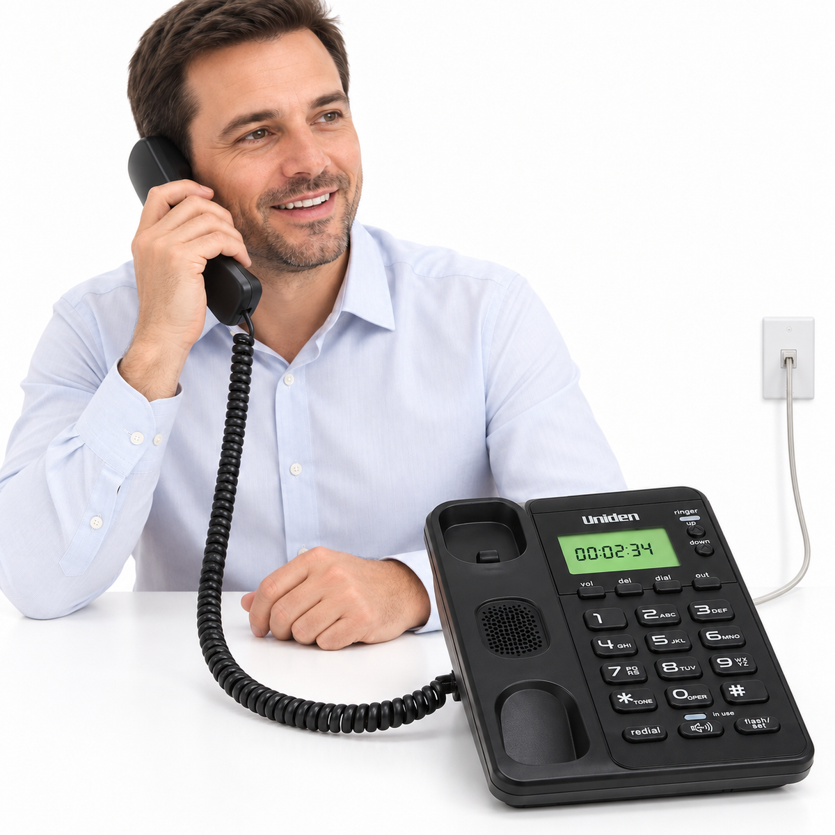 Telefono De Red Fija Sobre Mesa Uniden Con Manos Libre 6404