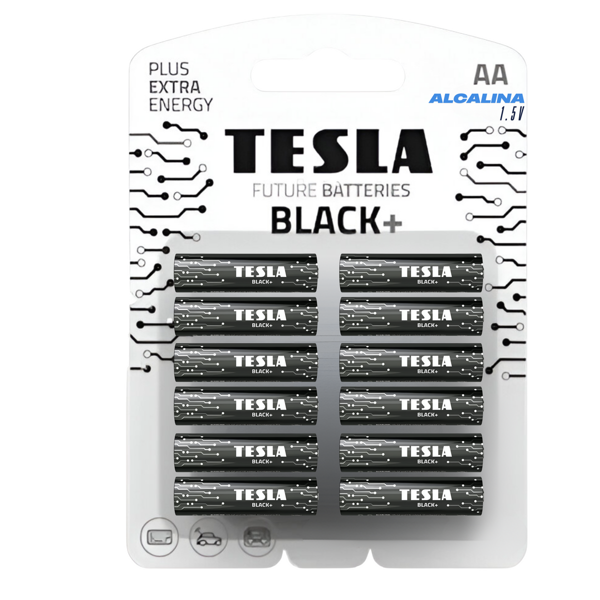 Pack 12 Pilas Tesla Black+ AA T-ES-011 Alcalina High Power