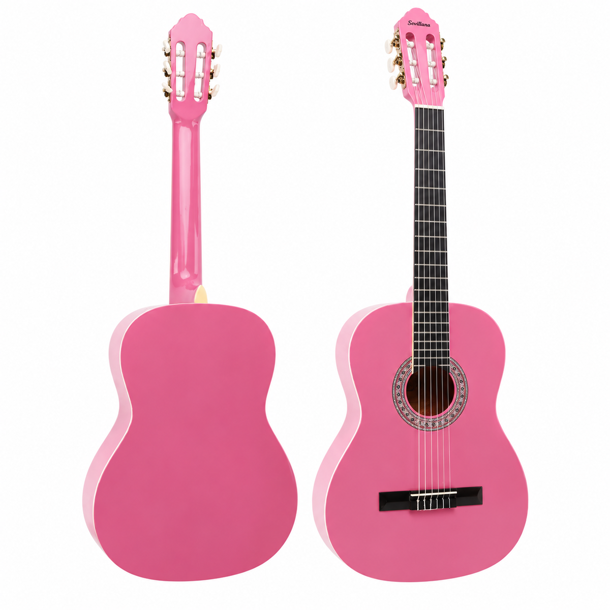 Guitarra Clásica Sevillana Rosada 30” Con Alma + Funda 8457