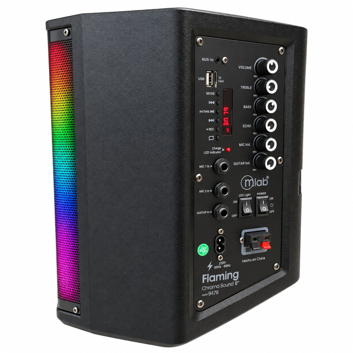 Parlante Bluetooth Flaming Chroma RGB 40W RMS c/Mic Wireless