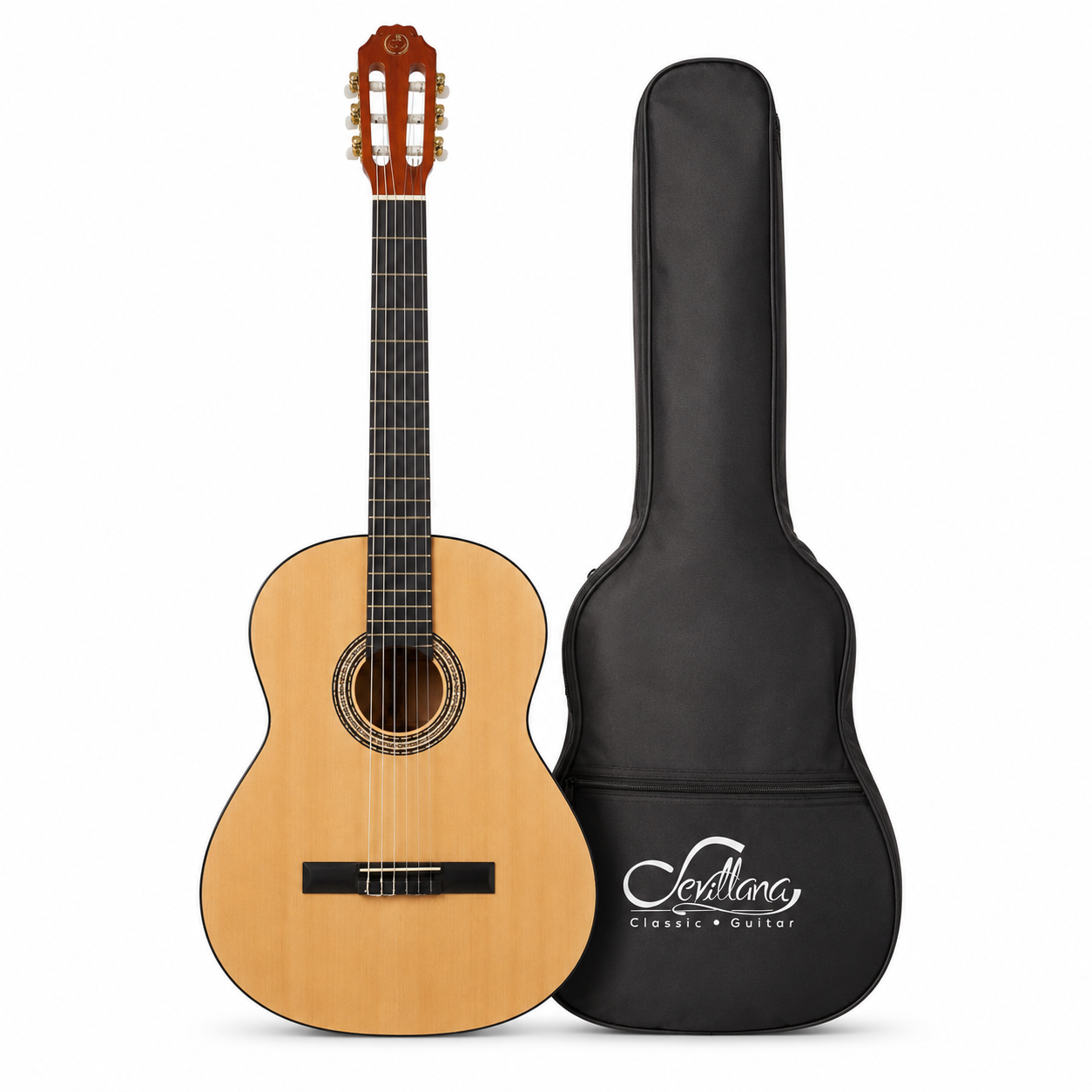 Guitarra Clásica Sevillana 39” Natural con Alma + Funda 8446