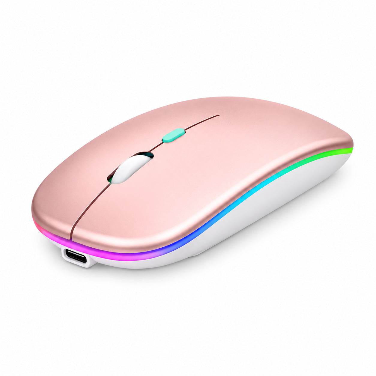 Mouse Dual Inalámbrico Rosado Recargable Bluetooth + USB 2G