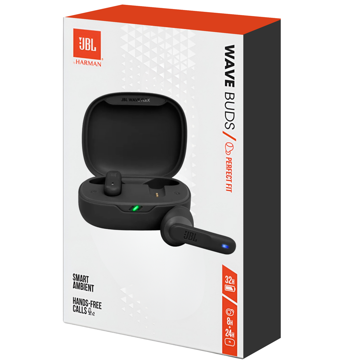 Audífonos Bluetooth JBL Wave Flex Black 32Hrs Deep Bass IP54