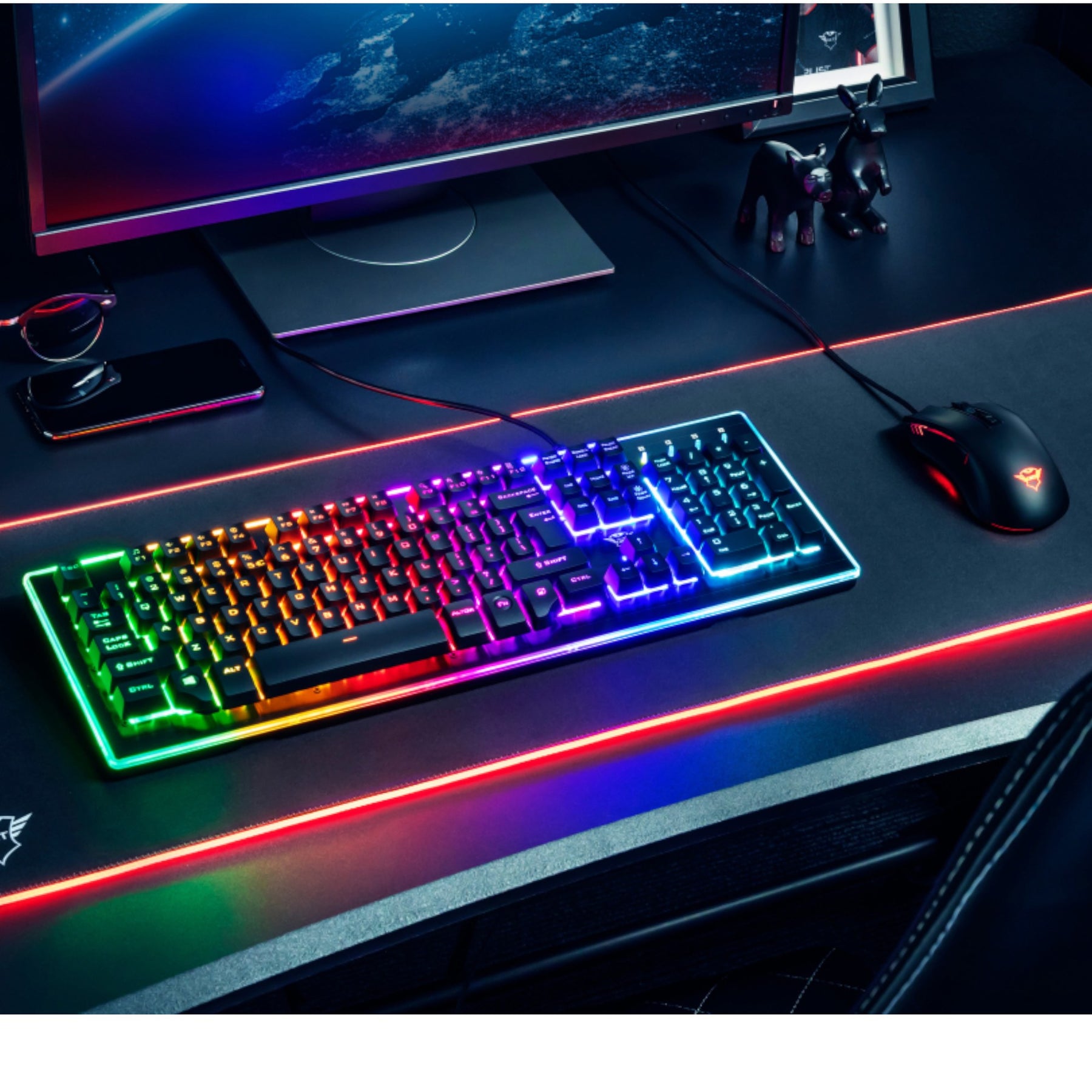 Mouse Pad RGB XXL Trust Gxt 764 Glide 93X30cm Designed For Gaming