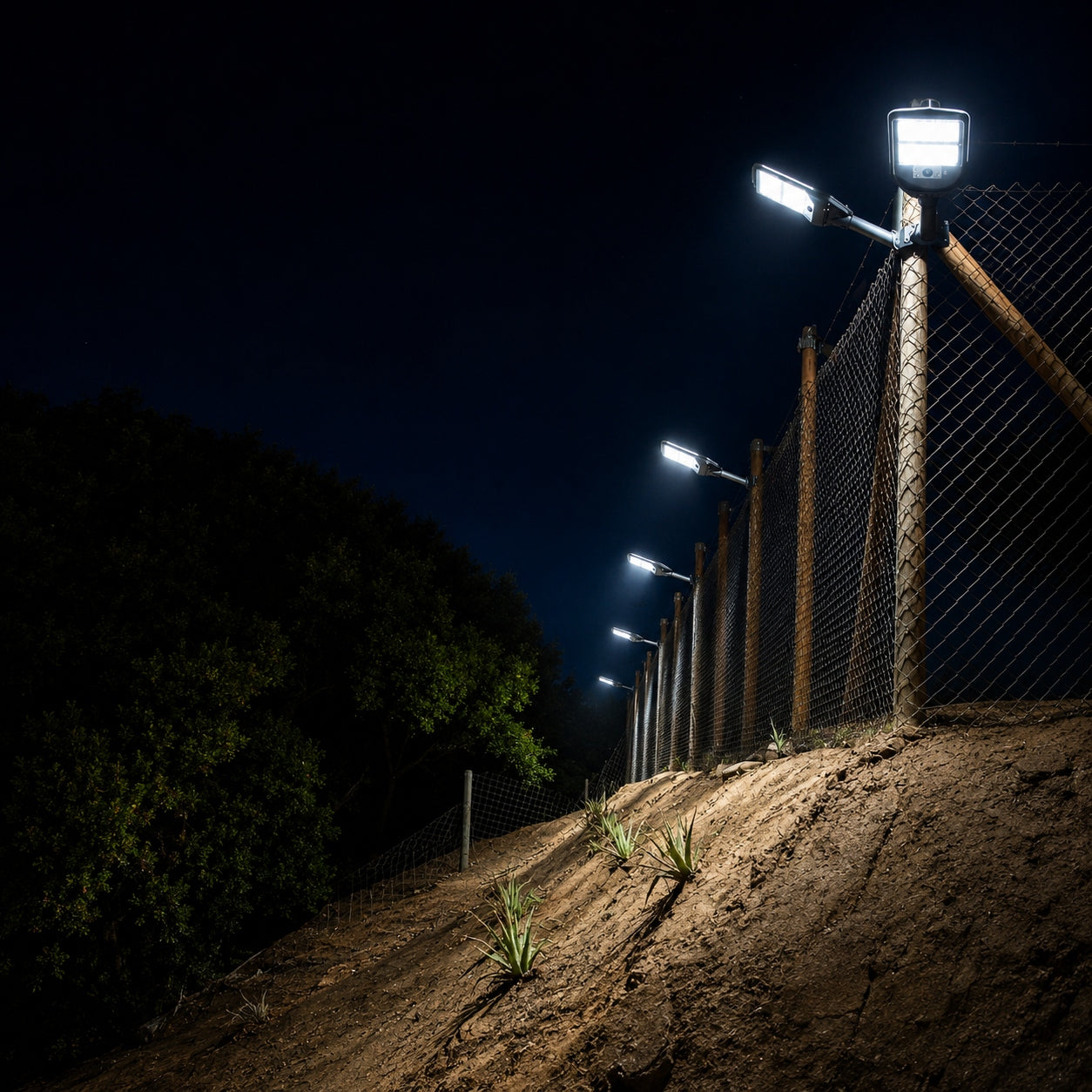 Luminaria Solar Publica con Soporte - High Light LED 100W