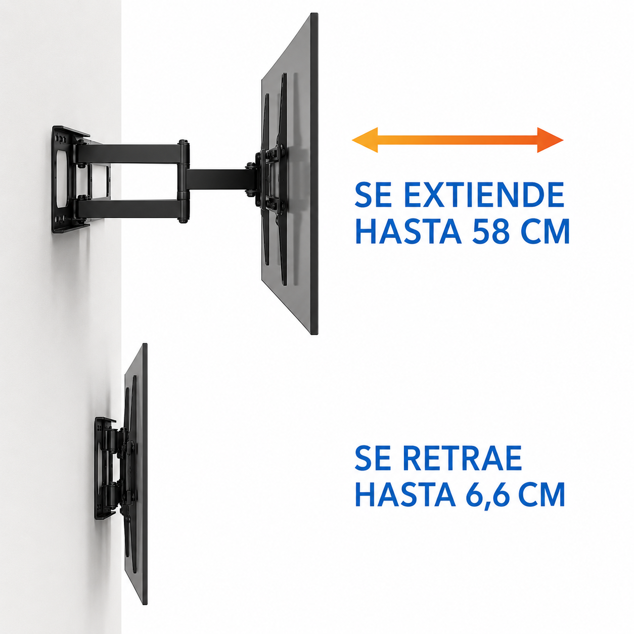 Soporte de TV Premium con Brazo de 58cm para TV de 32” a 80"