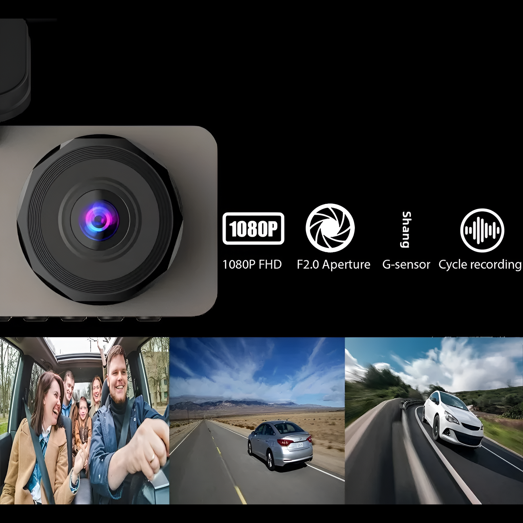 Dashcam FHD Con Visión Nocturna Dual Cámara - DVR Automotriz
