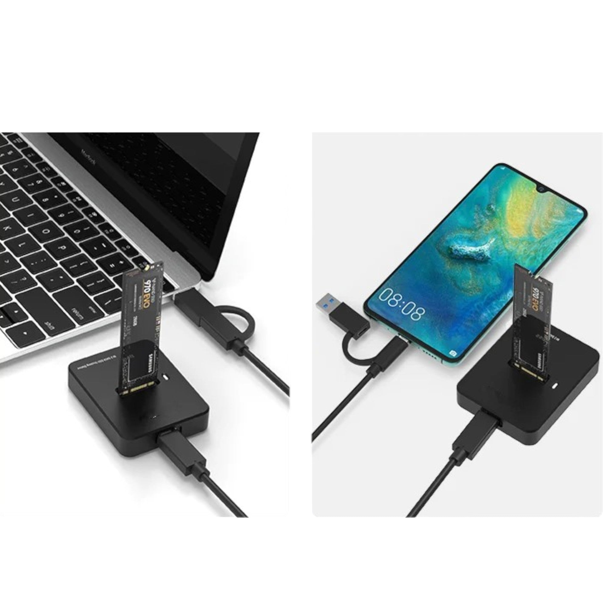 Lector de Discos SSD M.2 Dock Station USB 3.0 + USB-C DCKM2