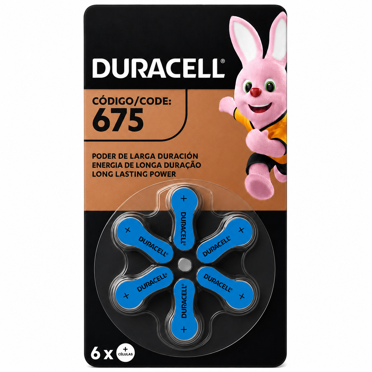 Pila Duracell 675 Auditiva Pack de 6U - 1.45V Larga duración