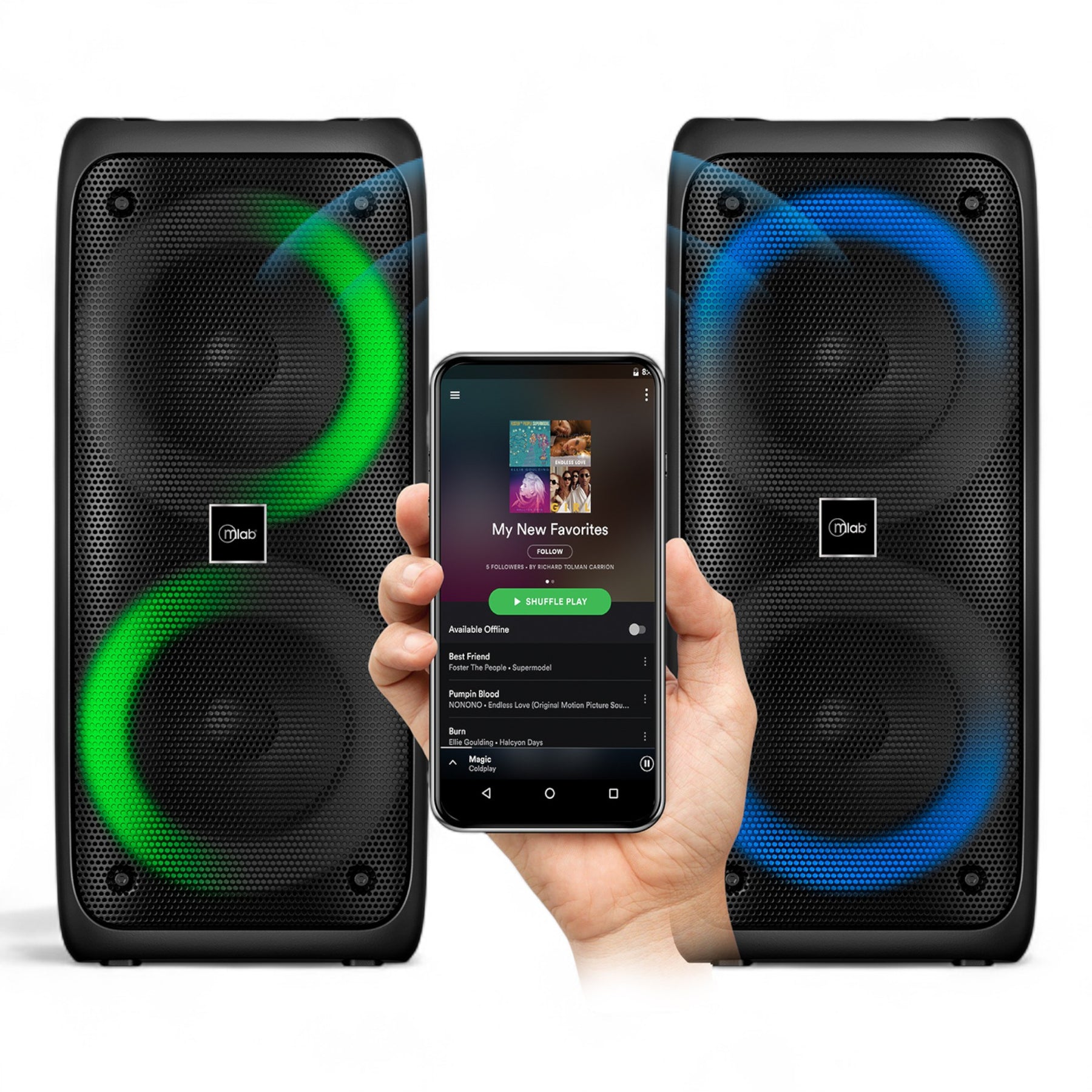 Parlante Portatil Bluetooth 5 TWS RGB Funky Flaming 20 RMS