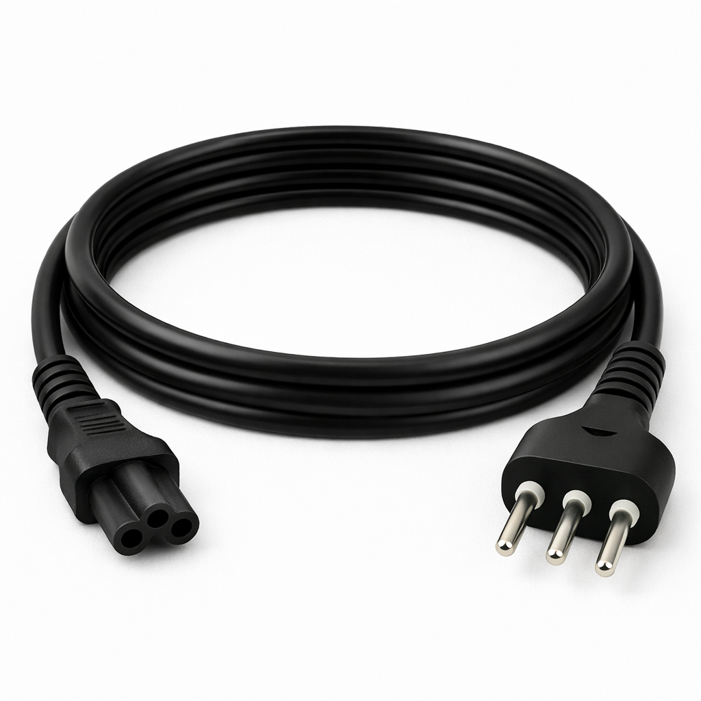 Cable de Poder Tipo Trébol 1.8 MT Reforzado 220V / 3 PIN